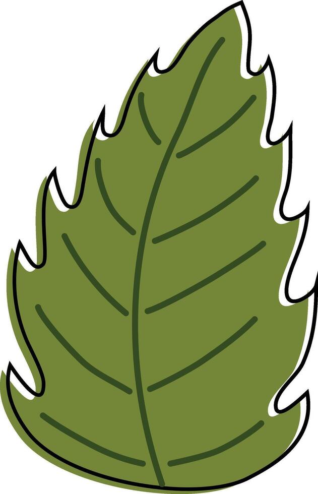 Cute cartoon green leaf of red berry strawberry vector