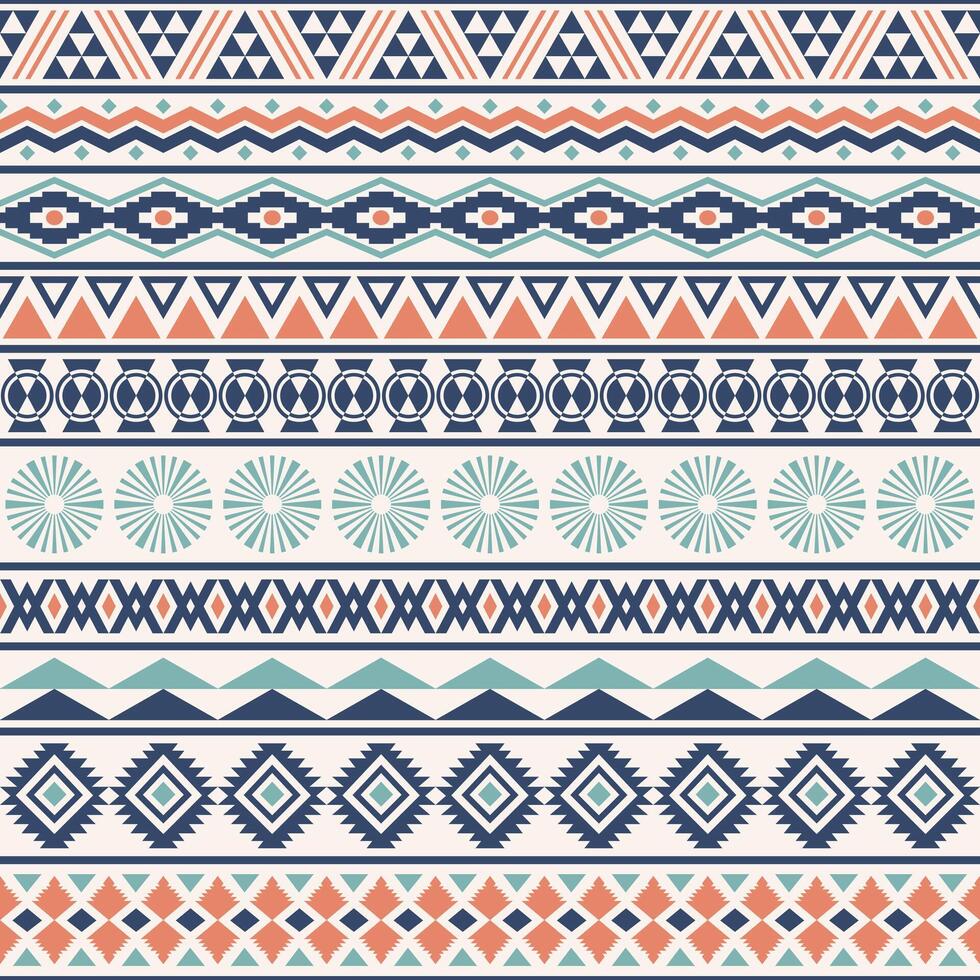 Tribal striped seamless pattern. Aztec geometric background. Stylish navajo fabric. Ethnic decoration print. Modern abstract wallpaper. Vector illustration