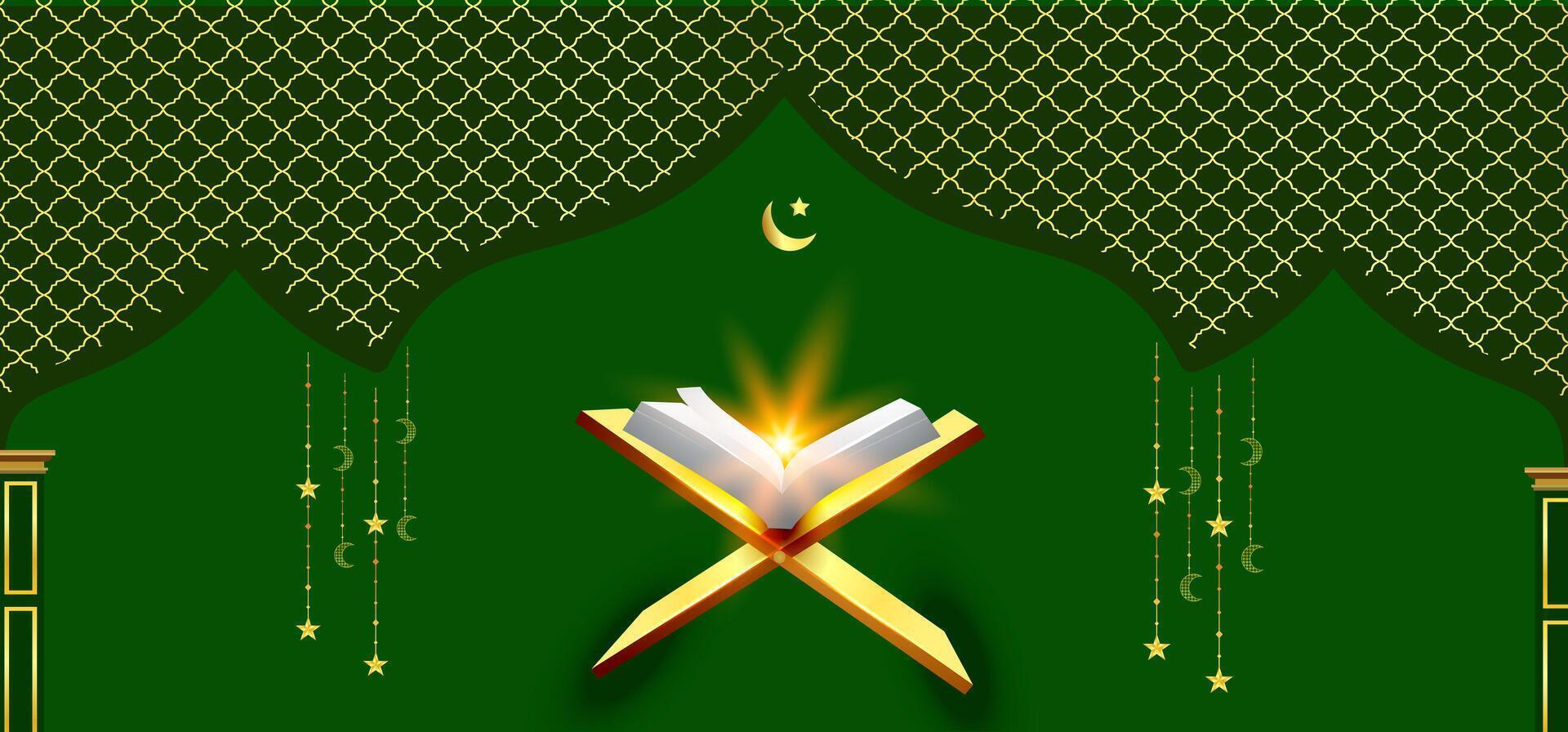 elegant islamic banner background vector