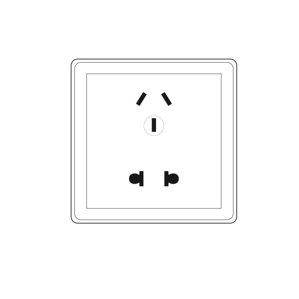 86 Type Wall Socket Panel 5-Pins Outlet Electric 10A Electrical Plugs Sockets 2 Holes And 3 Holes Pure White vector