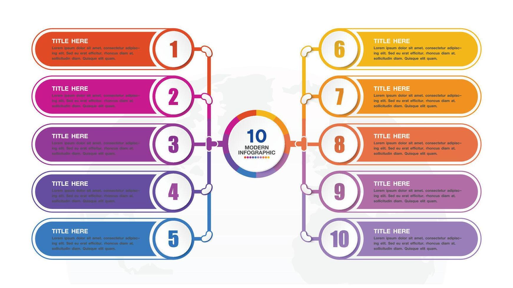 Standard infographic 10 process and number for presentation vector