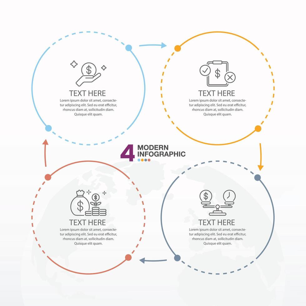 Infographic with 4 steps, process or options. vector