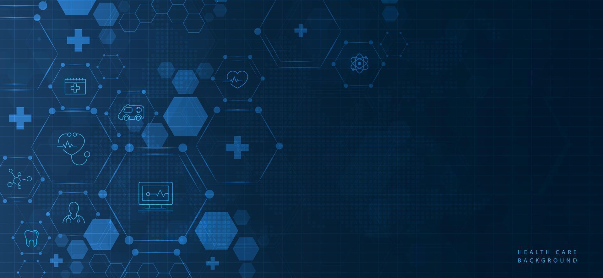 Health care and abstract geometric medical background with icons concept and idea for healthcare technology, innovation medicine, healthcare, science. vector design.