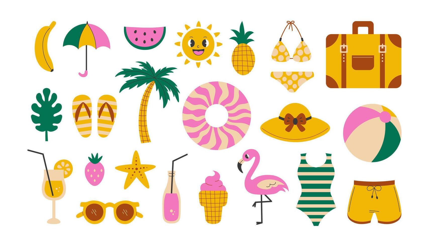 Summer vacation vector set