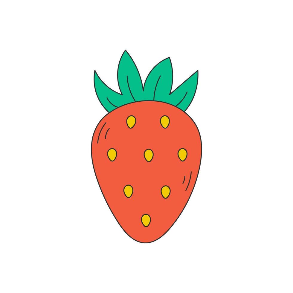 Strawberry retro cartoon vector illustration