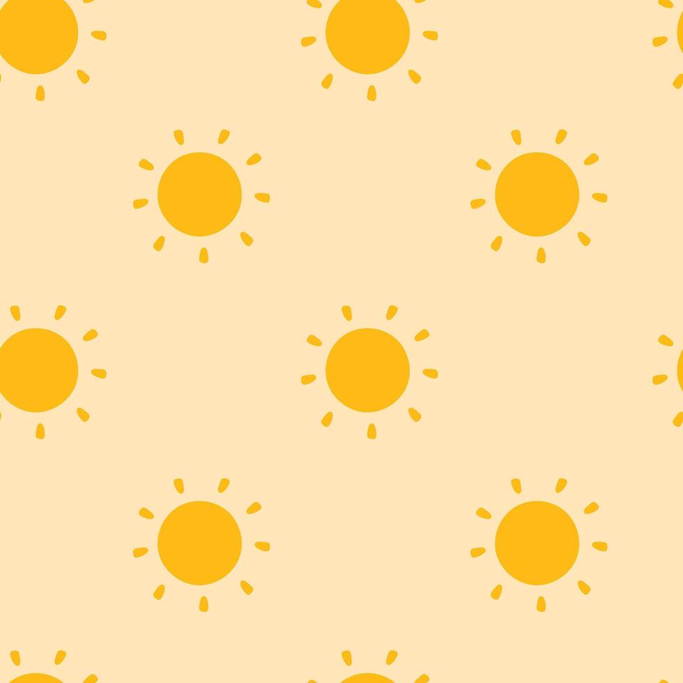 Sun yellow seamless pattern vector