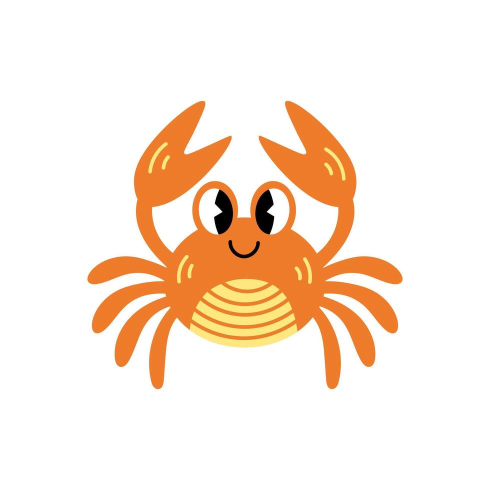 Crab cute cartoon vector illustration