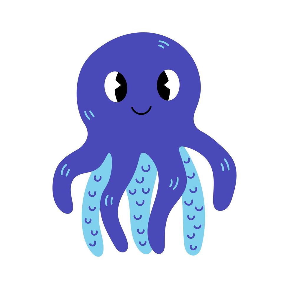 Octopus cute cartoon vector illustration