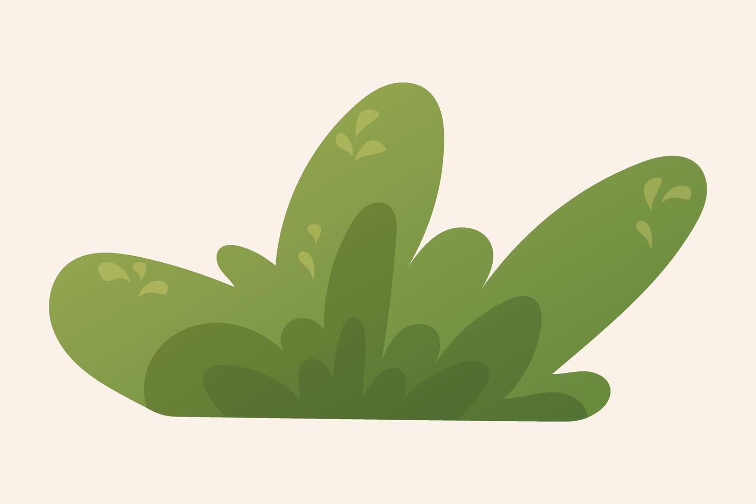 Cartoon isolated vector street green bush.