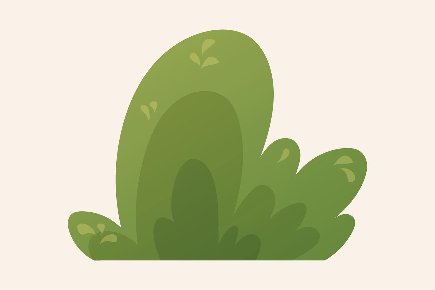 Cartoon isolated vector street green bush.