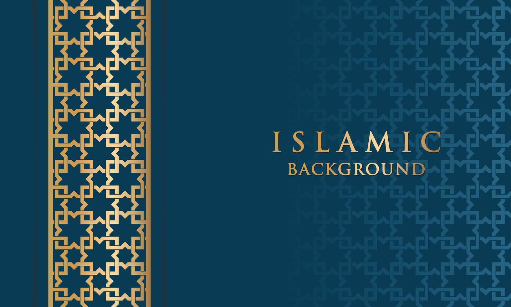 islámico Arábica resumen elegante azul antecedentes con dorado lujo frontera marco vector