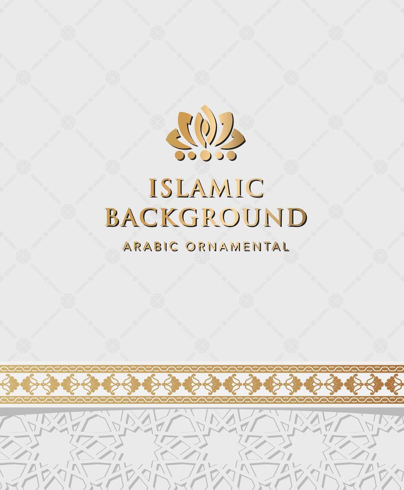 Golden Arabesque Ornament on Islamic Background vector