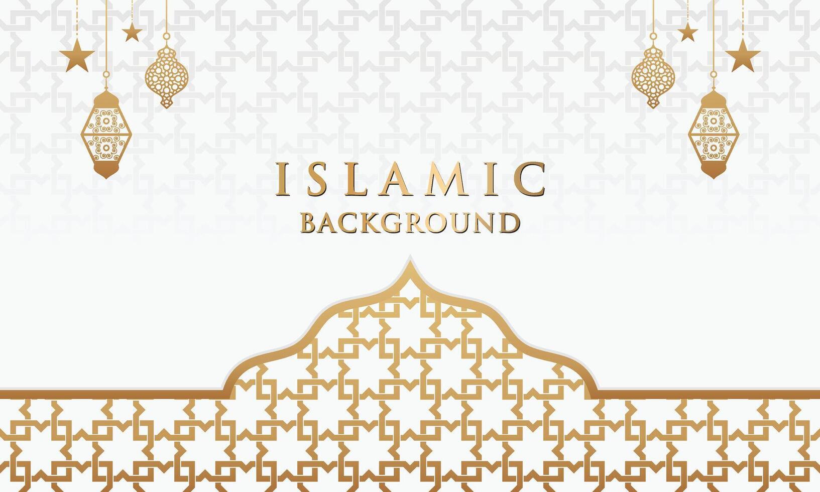 Islamic arabic abstract elegant blue background with golden luxury border frame vector