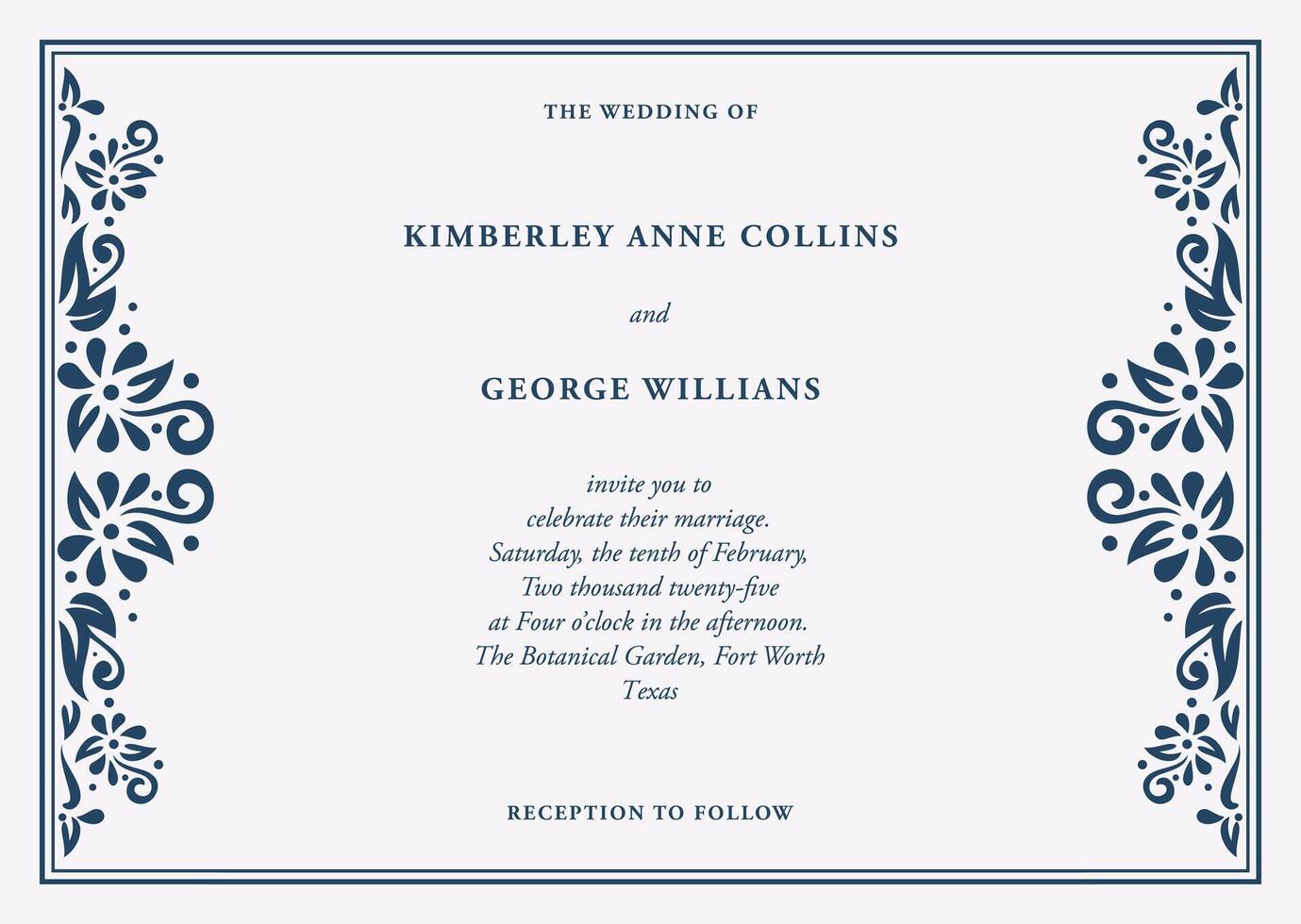 Ornamental save the date wedding invitation vector