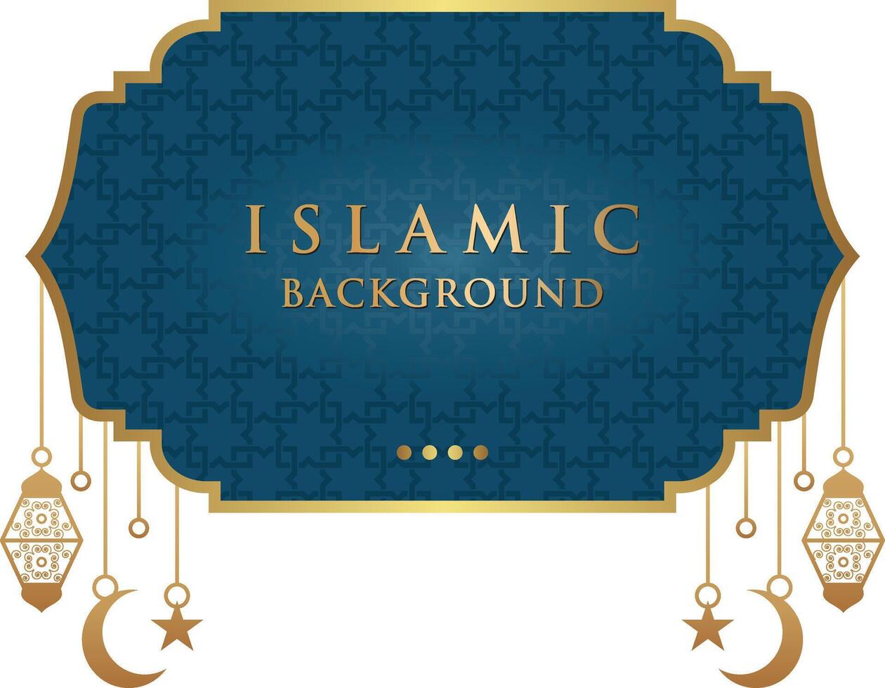 Islamic arabic abstract elegant blue background with golden luxury border frame vector