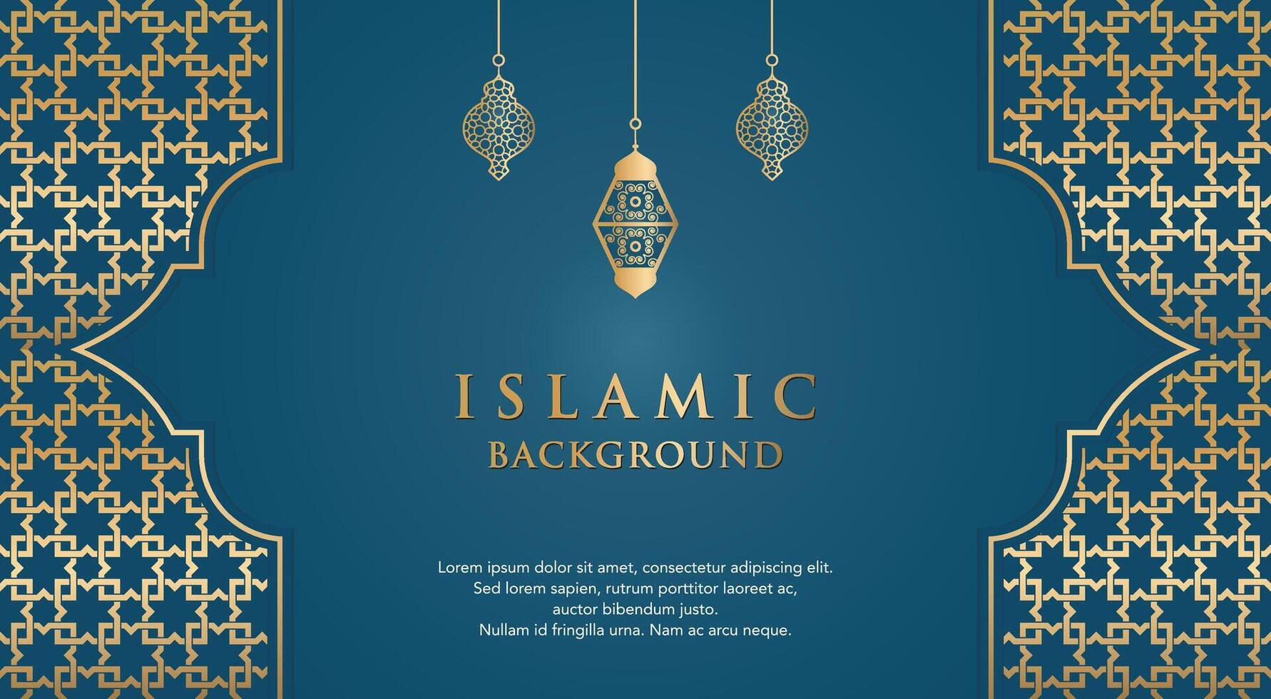 islámico Ramadán kareem eid Mubarak Arábica lujo ornamental antecedentes con islámico modelo y decorativo ornamento marco vector