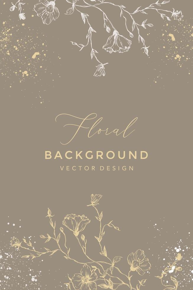 Simple hand drawn realistic floral background vector