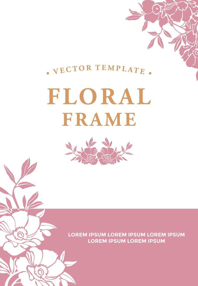 floral frame border vintage Vector ornament invitation greeting card template 4.eps