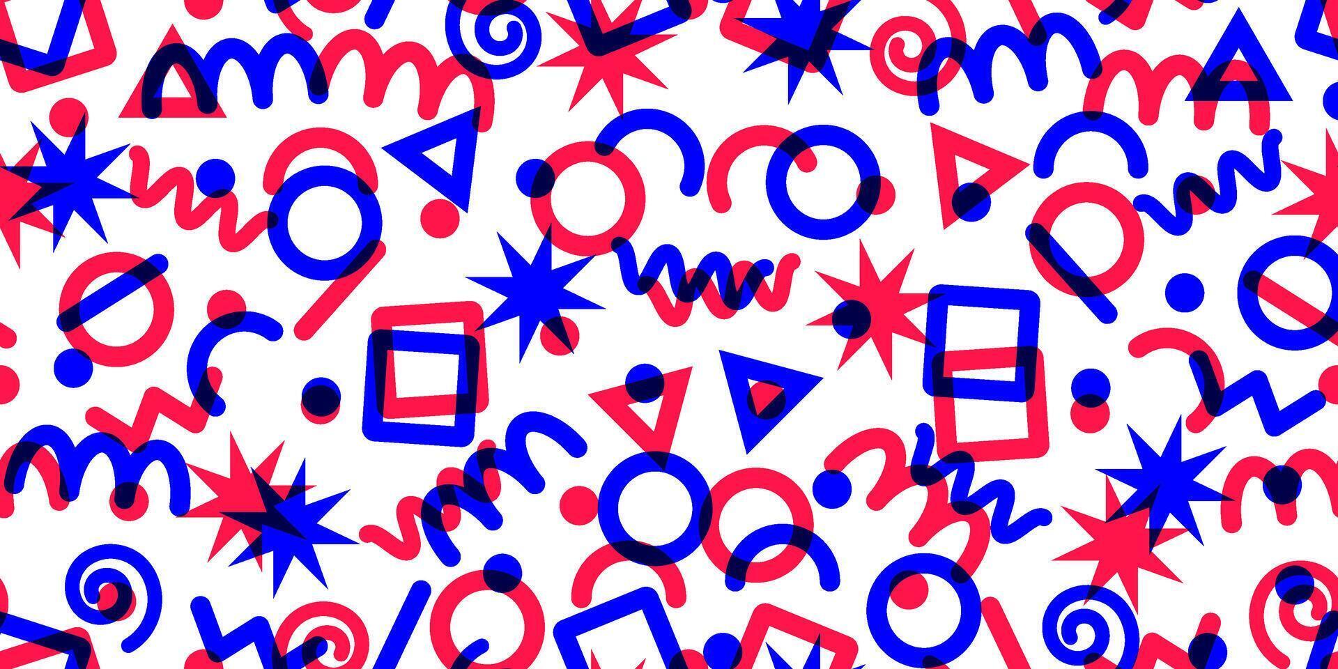 Line doodle seamless pattern. Creative minimalist style art background for children or trendy design with basic shapes. vector