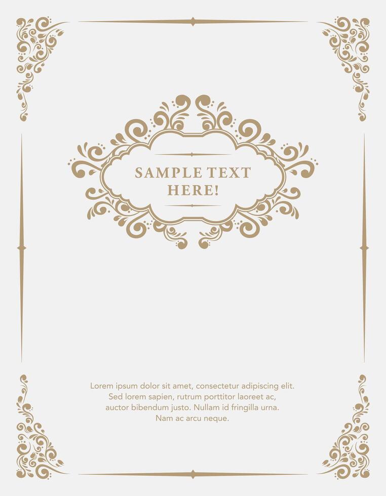 luxury Background with vintage Border Frame Floral Seamless Pattern vector