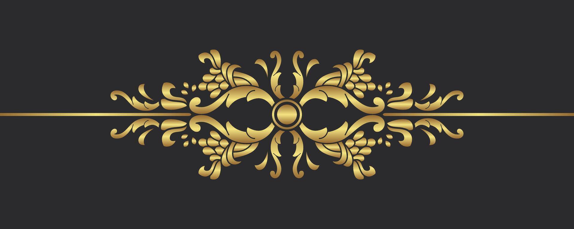 Decorative frame line art, elegant design element vector