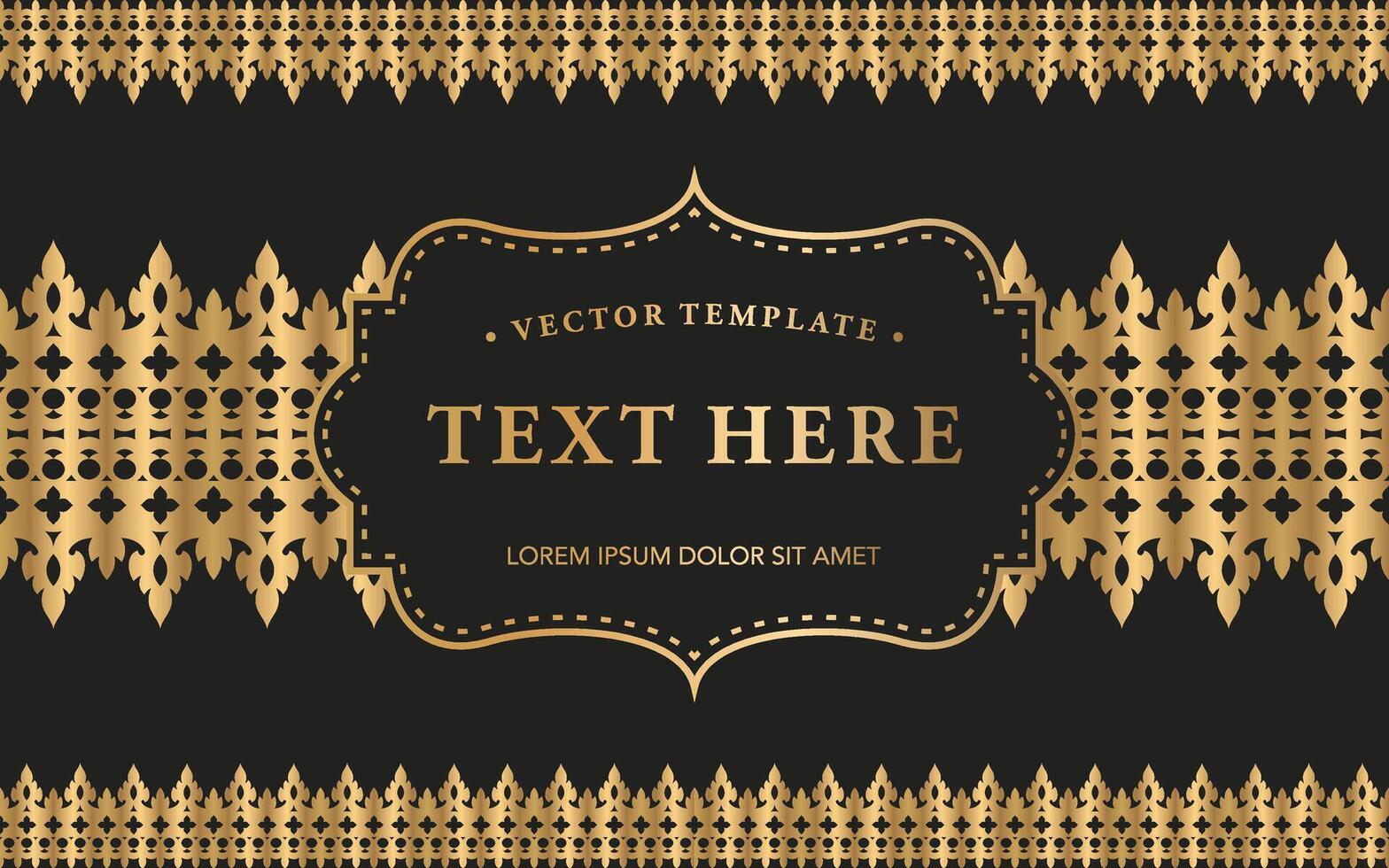 Golden luxury Vector vintage ornament greeting card template