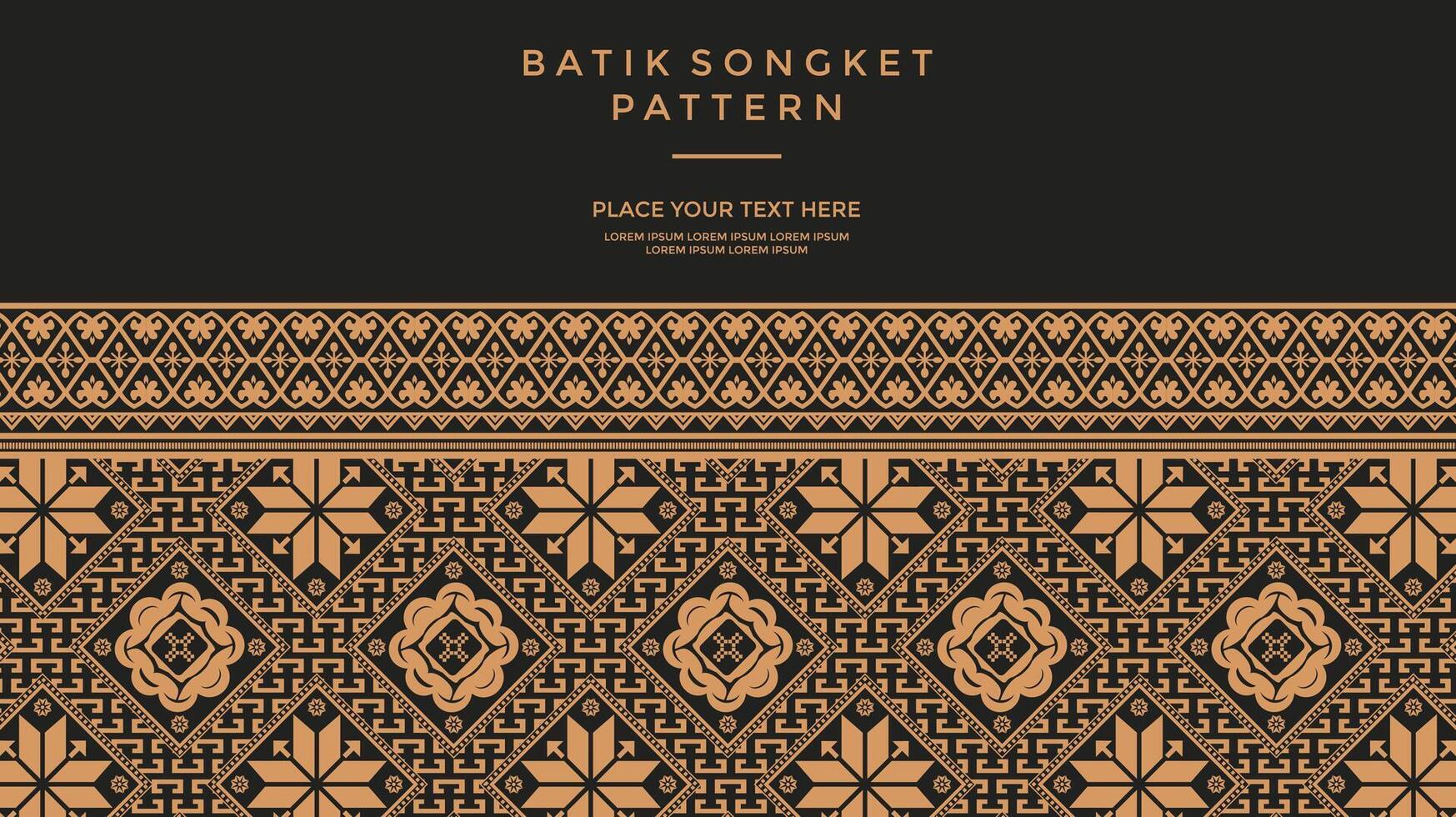 Elegant Black and Gold Background with Gold Border Frame Floral Seamless Pattern vector
