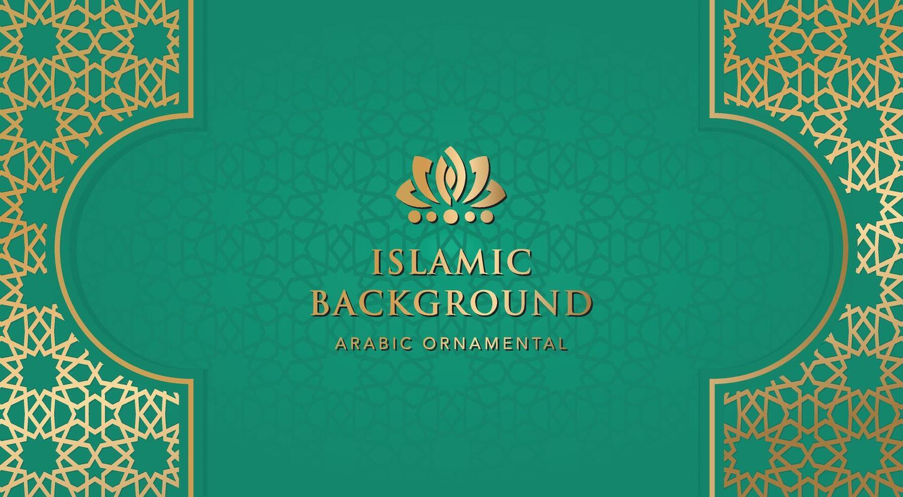 Simple islamic background gold element greeting decoration vector