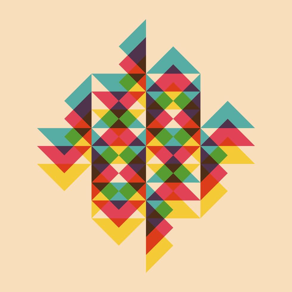 Geometric object  with riso print effect. Vector. Graphic element  for fabric, textile, clothing, wrapping paper, wallpaper, poster. Graphic element.  Perfect For your own decoration or design vector