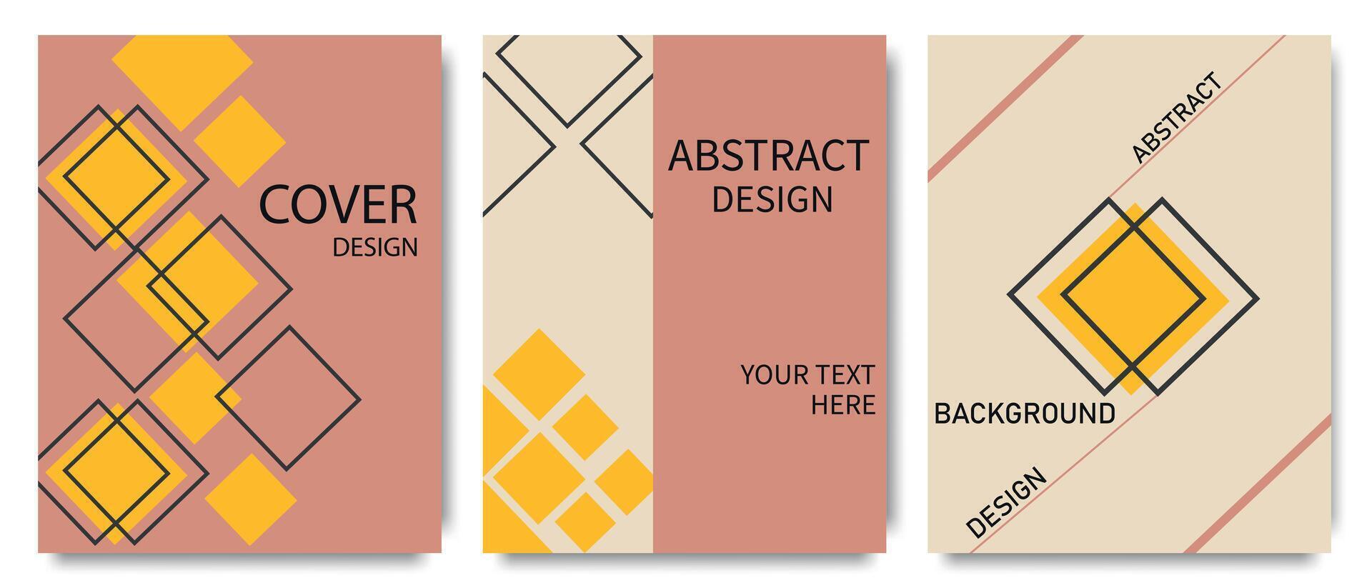 vector design of social media stories in trendy abstract geometry style. set of templates for social networks, covers or backgrounds in pastel brown tone.