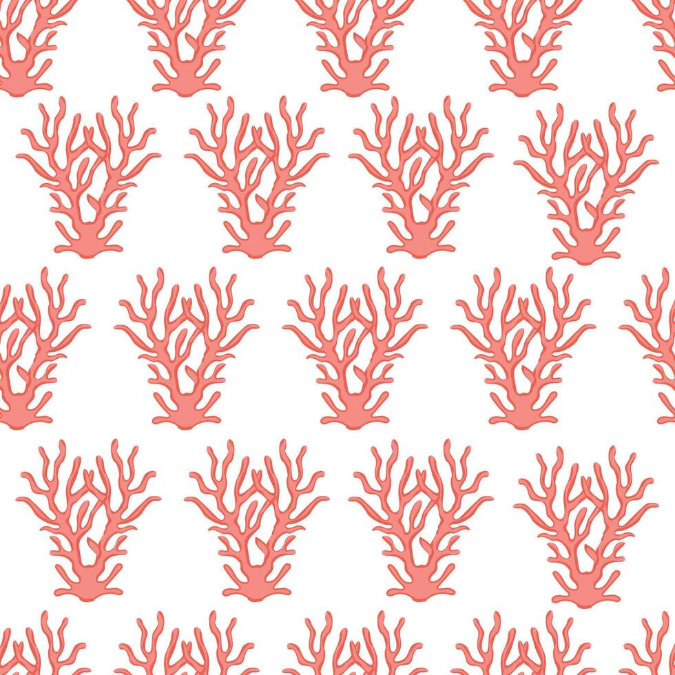 Corals seamless pattern. Trendy sea coral pattern for wrapping paper, wallpaper, stickers, notebook cover and other designs. vector