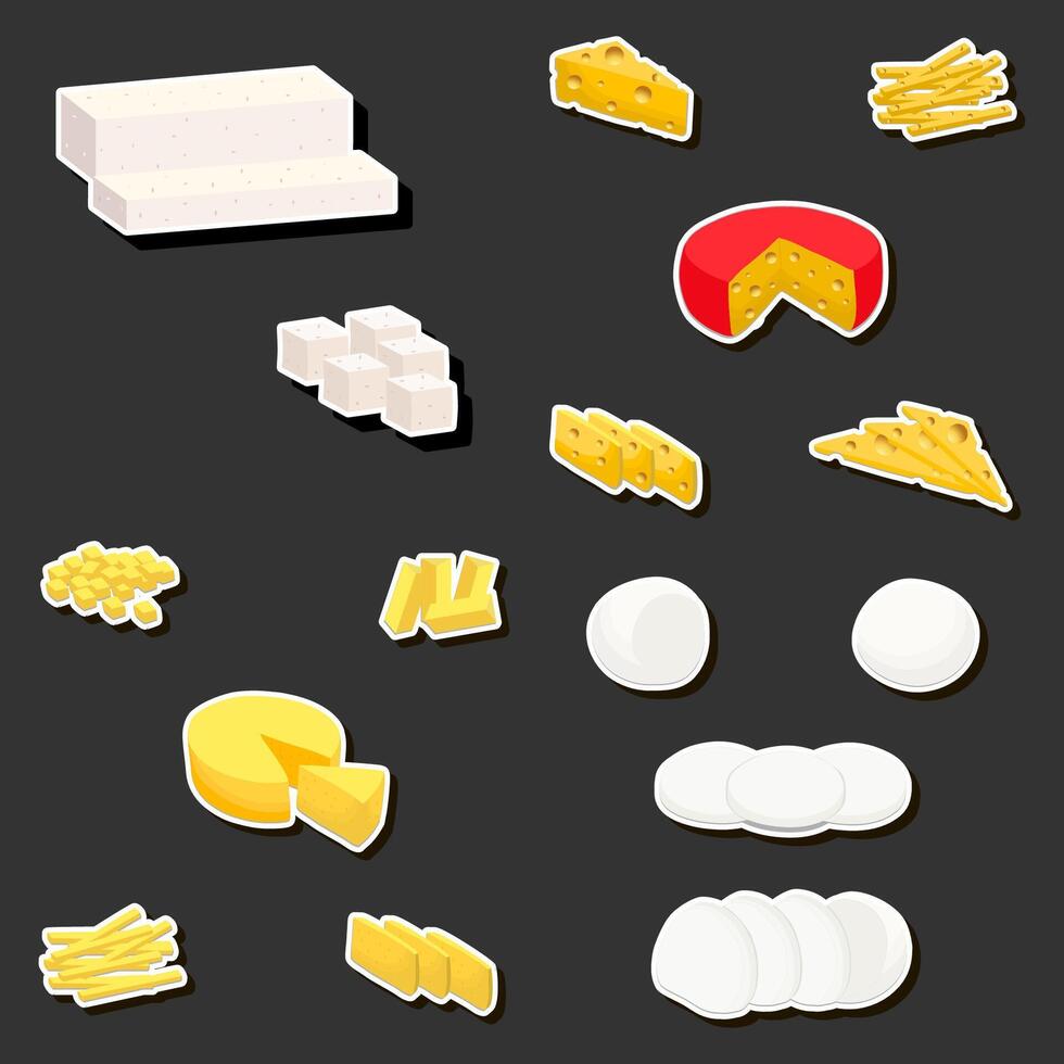 beautiful tasty edible homemade cheese dairy product consisting of various ingredients vector