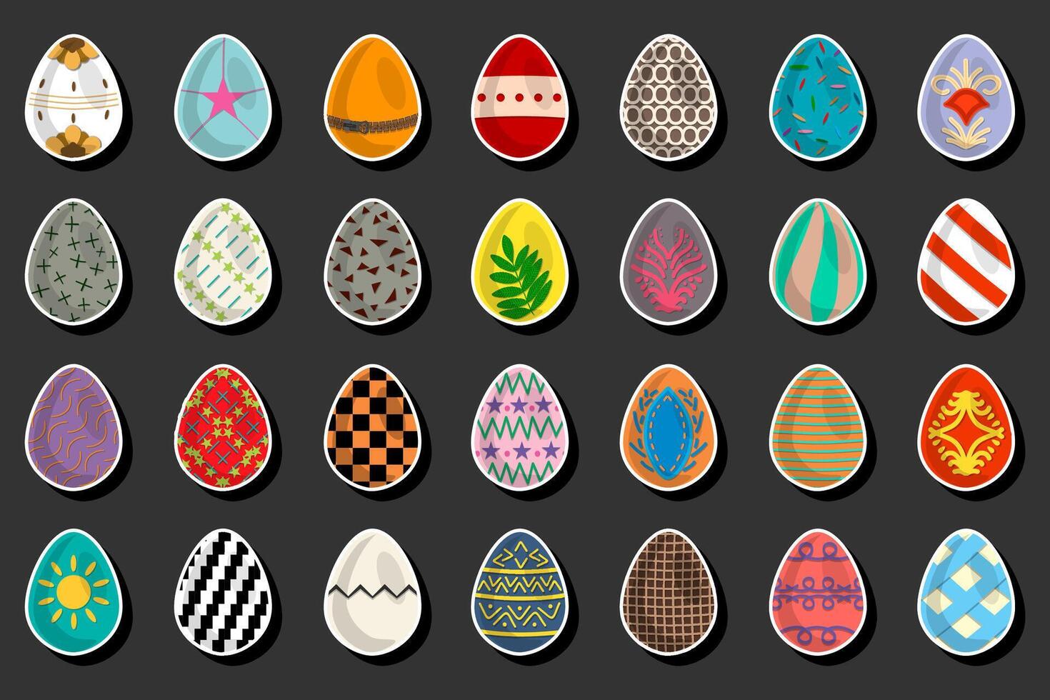 Illustration on theme celebration holiday Easter with hunt colorful bright eggs vector