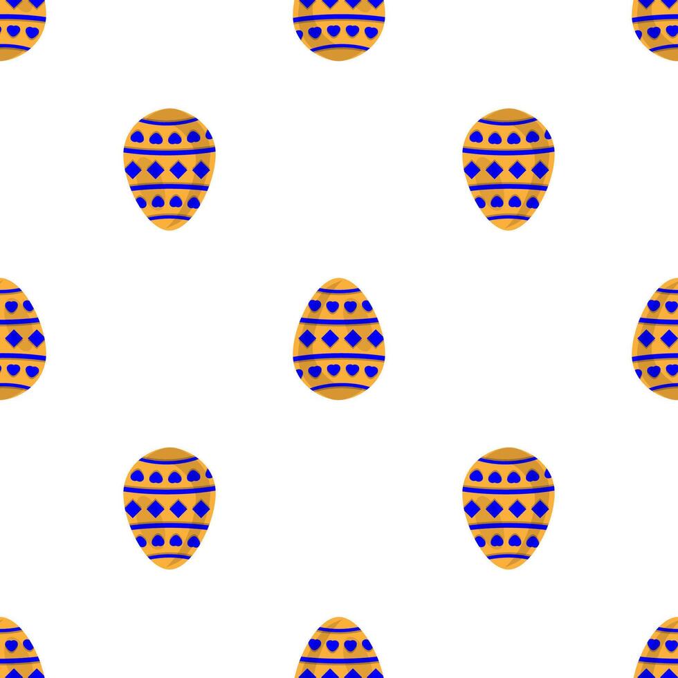Illustration on theme seamless celebration holiday Easter with hunt colorful bright eggs vector