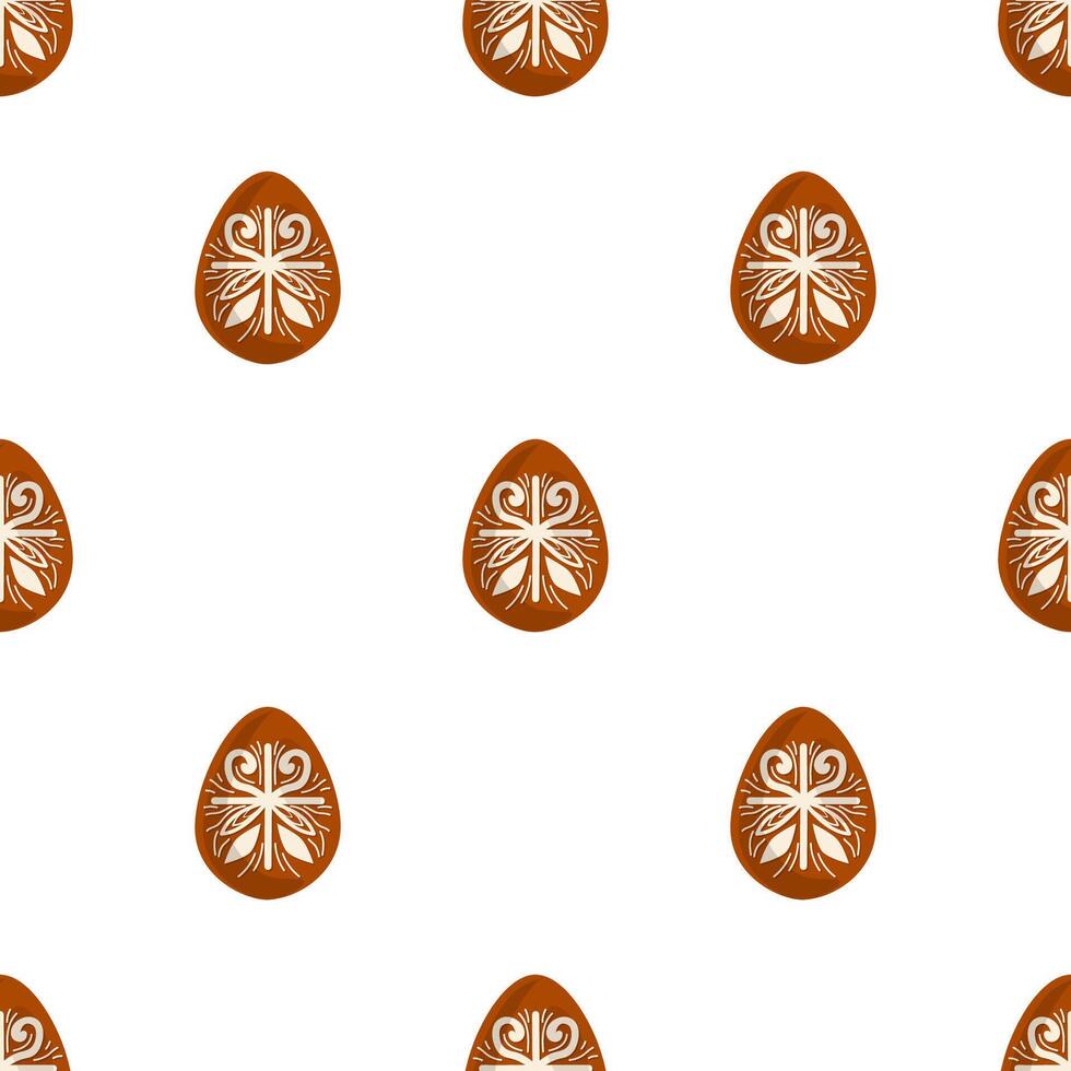 Illustration on theme seamless celebration holiday Easter with hunt colorful bright eggs vector