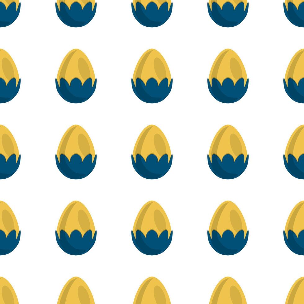 Illustration on theme seamless celebration holiday Easter with hunt colorful bright eggs vector