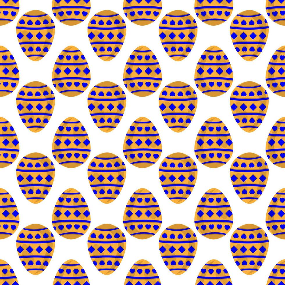 Illustration on theme seamless celebration holiday Easter with hunt colorful bright eggs vector