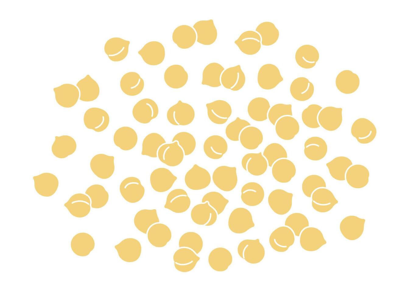 Big heap of chickpeas. Flat vector illustration isolated on white background.
