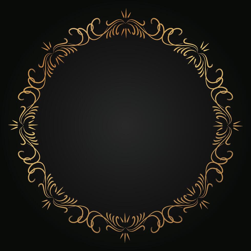 Retro border frame design, vector luxury mandala pattern border decoration background