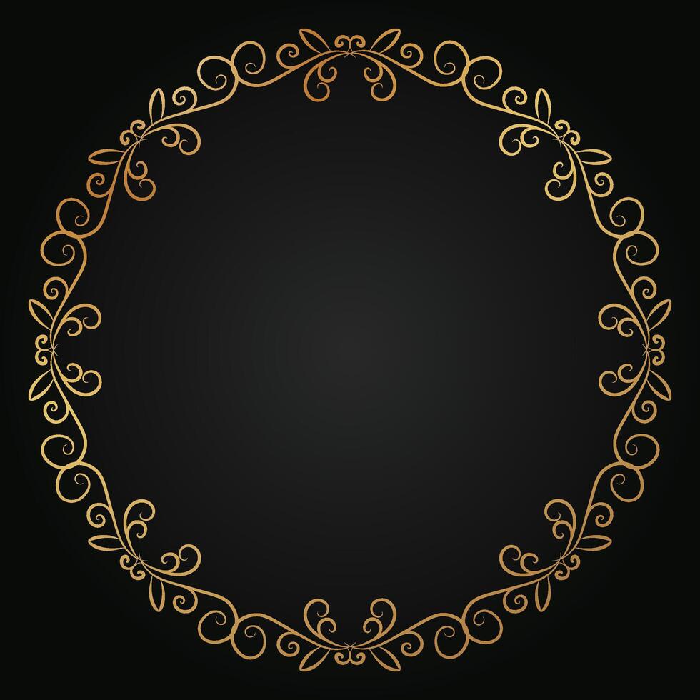 Retro border frame design, vector luxury mandala pattern border decoration background