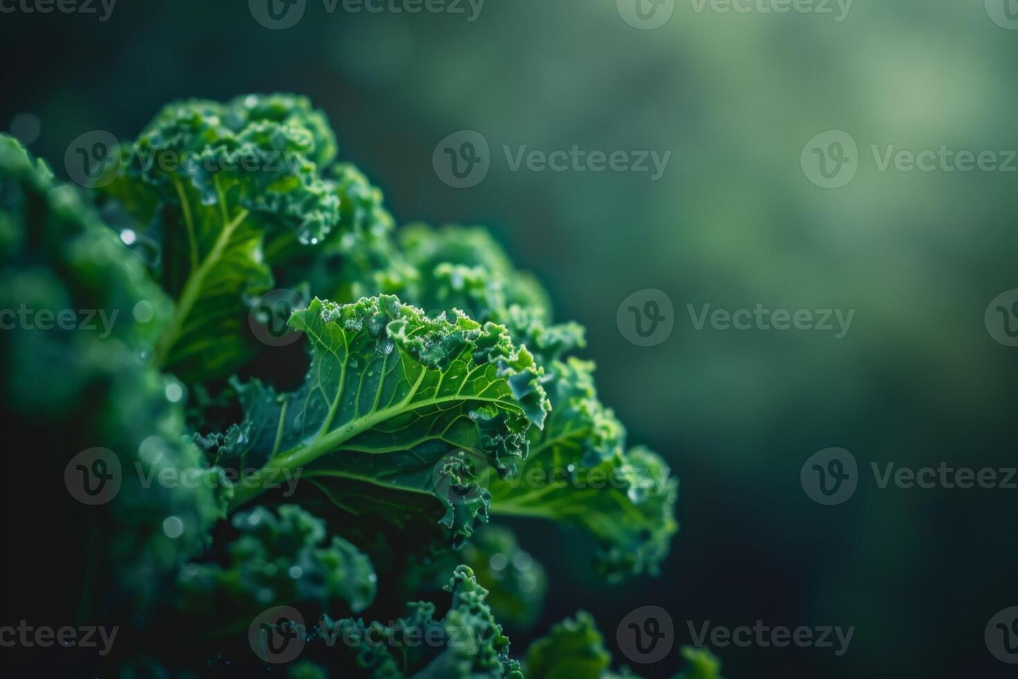 AI generated Kale vegetable green leafy organic healthy food in garden nutrition cooking photo