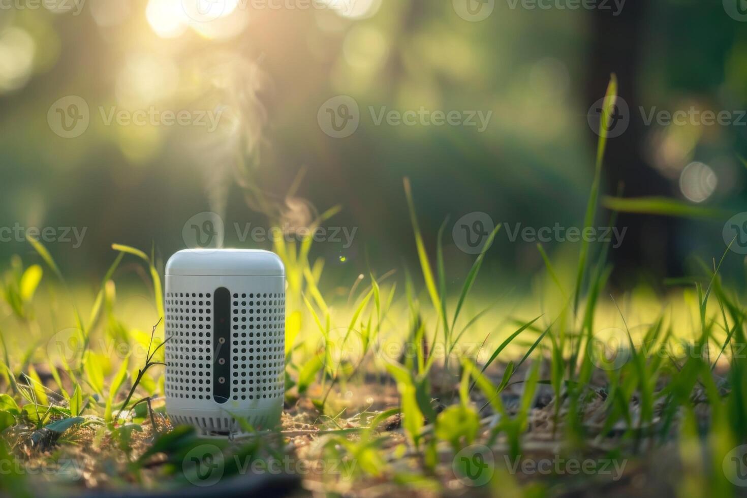 ai generado portátil mosquito repelente dispositivo en naturaleza durante verano para al aire libre proteccion foto