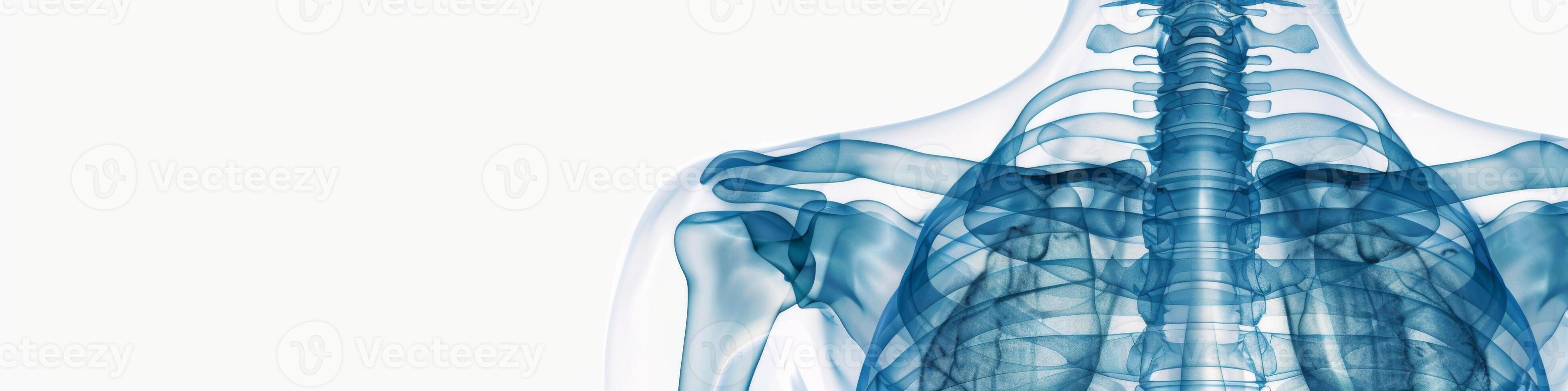 AI generated X-ray image displaying protective medical radiology imaging for healthcare diagnostics. photo