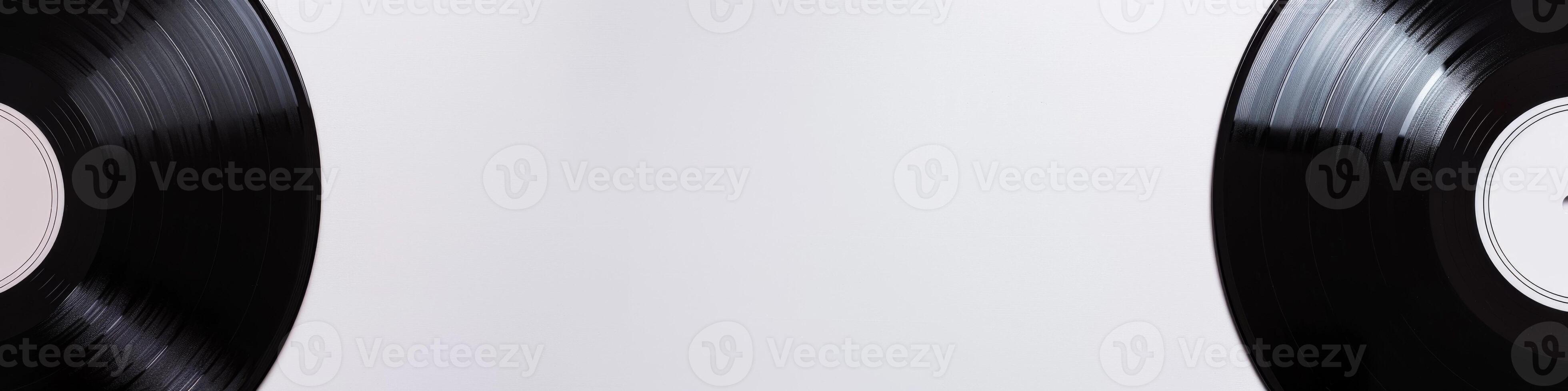AI generated Vinyl records retro music vintage disk on a clean background with space for design photo