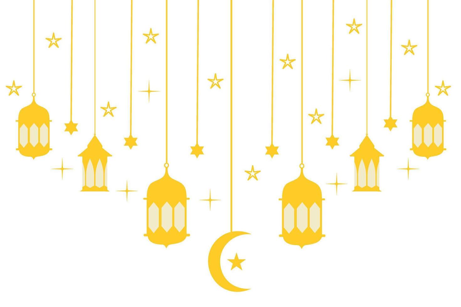 islamic lantern background vector