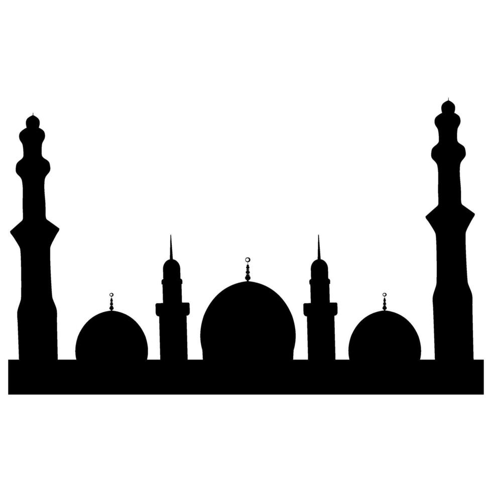 moon mosque sillhouette vector illustration