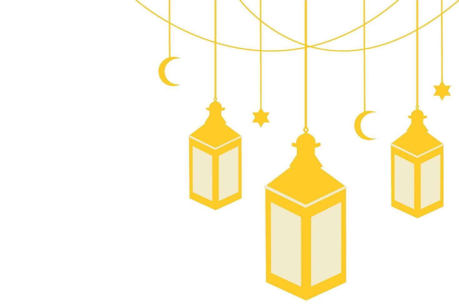 islamic lantern background vector