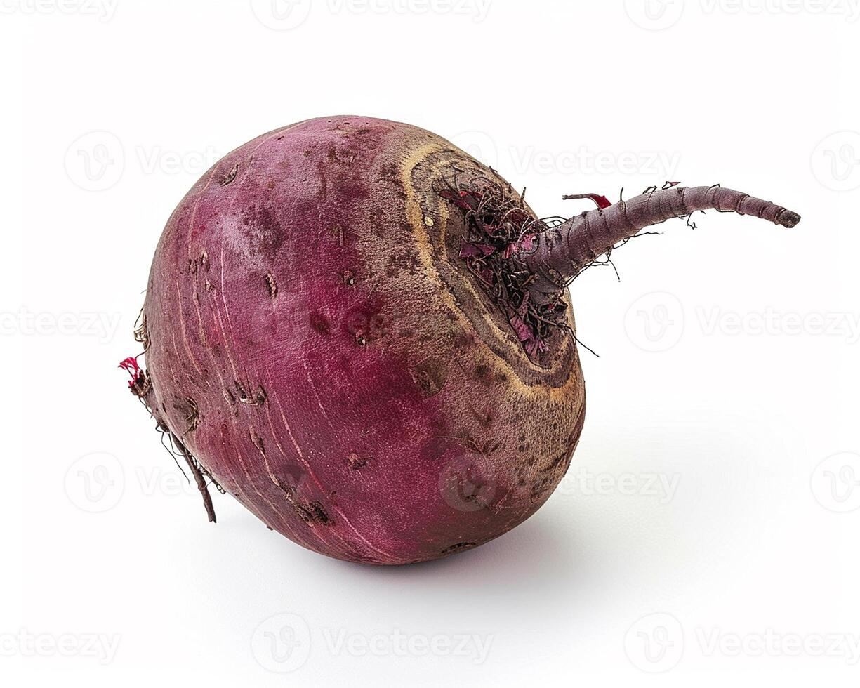 AI generated Fresh beetroot isolated on white background. Close-up Shot. photo