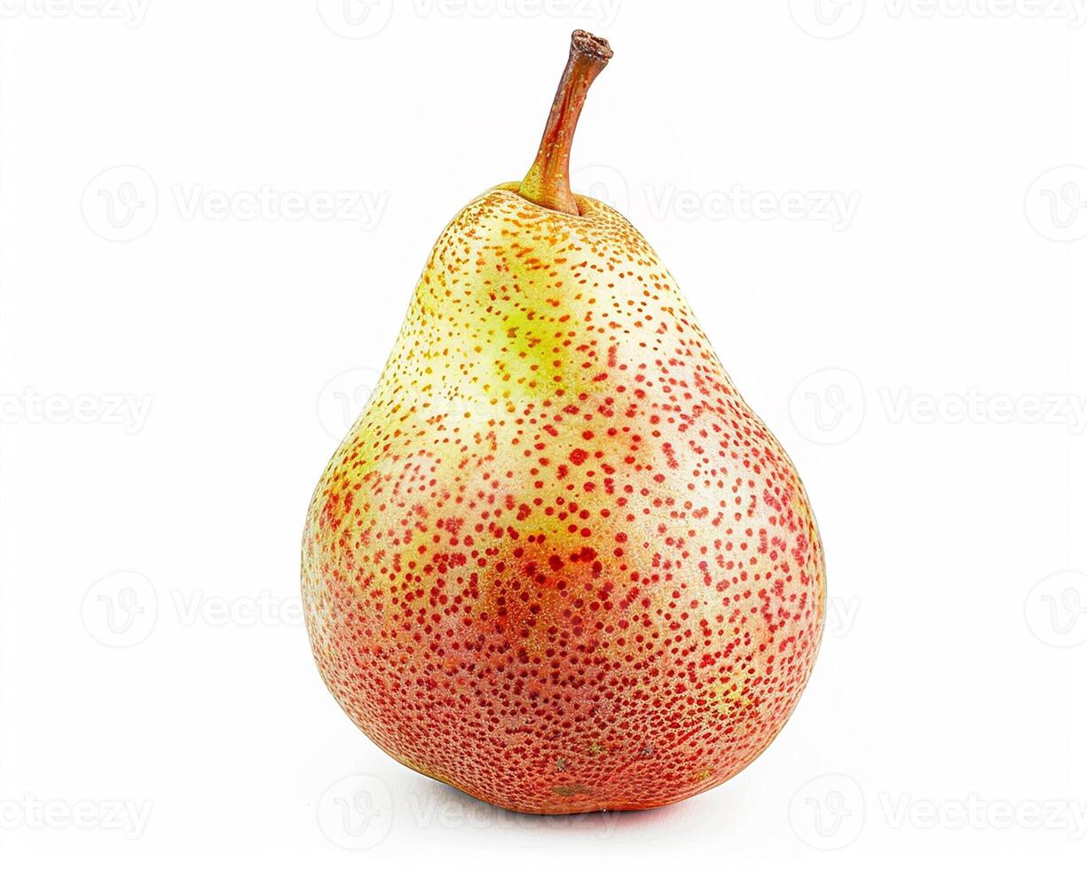 AI generated Fresh pear fruit isolated on white background. Close-up Shot. photo