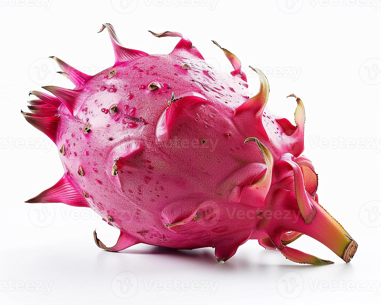 AI generated Fresh pitaya fruit isolated on white background. Close-up Shot. photo
